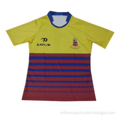 Players name rugby jersey with full sublimation printing